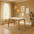 Mesa de Jantar Retangular 4 Lugares em MDF Off White/Imbuia Dublin