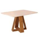Mesa de Jantar Retangular 4 Lugares Tampo Chanfrado com Vidro Milao Dj Móveis 80x90x120cm