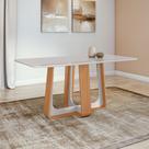 Mesa De Jantar Retangular 6 Lugares 170 Tampo Mdf/vidro Easy Pop Amendoa/off White Mesa De Jantar Retangular 6 Lugares 170 Tampo Mdf/vidro Easy Pop Amendoa/off White