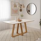 Mesa de Jantar Retangular 6 Lugares 180cm Cantos Arredondados Altura Regulável 100% MDF Mesa de Jantar Retangular 6 Lugares 180cm Cantos Arredondados Altura Regulável 100% MDF