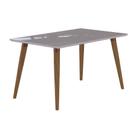 Mesa de Jantar Retangular Adele com Vidro Madeira e Off White 80 cm Mesa de Jantar Retangular Adele com Vidro Madeira e Off White 80 cm