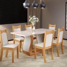 Mesa de Jantar Retangular Anne 160x80cm com 6 Cadeiras Dalas