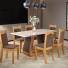 Mesa de Jantar Retangular Anne 160x80cm com 6 Cadeiras Dalas
