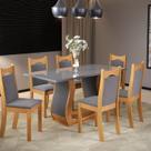 Mesa de Jantar Retangular Anne 160x80cm com 6 Cadeiras Dalas