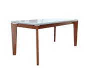 Mesa de jantar retangular com pés de madeira maciça - Premium-1,80 x 0,90 metros - Star Móveis