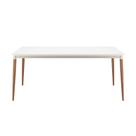 Mesa de Jantar Retangular com Tampo de Vidro Abbey Off White 180cm