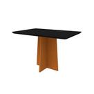 Mesa de Jantar Retangular com Tampo de Vidro Anitta Preta e Ype 120 cm