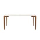 Mesa de Jantar Retangular com Tampo de Vidro Donatella Off White e Canella 180cm