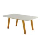 Mesa de Jantar Retangular com Tampo de Vidro Firenze Naturale e Off White 120cm Mesa de Jantar Retangular com Tampo de Vidro Firenze Naturale e Off White 120cm
