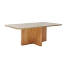 Mesa de Jantar Retangular com Tampo de Vidro Parma Naturale e Pérola 180cm