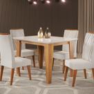 Mesa de Jantar Retangular Divine com Vidro 1,20x90 e 4 Cadeiras Vegas em Madeira Maciça Yescasa Mesa de Jantar Retangular Divine com Vidro 1,20x90 e 4 Cadeiras Vegas em Madeira Maciça Yescasa