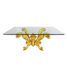 Mesa De Jantar Retangular Egito Madeira Entalhes Fino Design