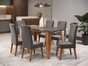 Mesa de Jantar Retangular Gales com 6 Cadeiras Madeira Maciça Vegas