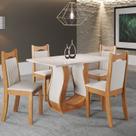 Mesa de Jantar Retangular Meiry 1,20x80 com 4 Cadeiras Dalas