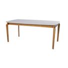 Mesa de Jantar Retangular Petra 180x100 Base Madeira Maciça Off White