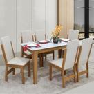 Mesa de Jantar Retangular Sophia 6 Cadeiras MDF