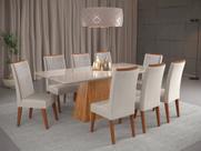 Mesa de Jantar Retangular Sylk com 8 Cadeiras Madeira Maciça Vegas Mesa de Jantar Retangular Sylk com 8 Cadeiras Madeira Maciça Vegas