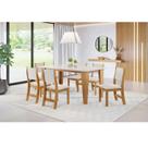 Mesa de Jantar Retangular Valduga C/6 Cad Sol Mel/Blonde/V.marfim Mesa de Jantar Retangular Valduga C/6 Cad Sol Mel/Blonde/V.marfim
