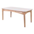 Mesa de Jantar Retangular Veneza de Madeira com Detalhes em Rattan - 6010-M