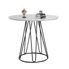 Mesa de Jantar Rubi Branca com Base de Metal Preta - C&M Decor Mesa de Jantar Rubi Branca com Base de Metal Preta - C&M Decor