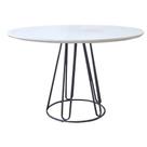 Mesa de Jantar Rubi Off White com Base de Metal Preto 1,20 M - C&M Decor Mesa de Jantar Rubi Off White com Base de Metal Preto 1,20 M - C&M Decor