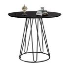 Mesa de Jantar Rubi Preto 1,20 M com Base de Metal Preta - C&M Decor Mesa de Jantar Rubi Preto 1,20 M com Base de Metal Preta - C&M Decor