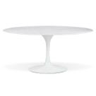 Mesa de Jantar Saarinen Oval 120x80 cm Mármore Branco Extra Base Branca