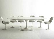 Mesa de jantar saarinen oval 1,80x1 branco lacca, reunião