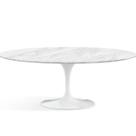 Mesa de Jantar Saarinen Oval 180x100 cm Mármore Carrara Base Branca