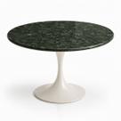 Mesa de Jantar Saarinen Redonda 90 cm Tampo Mármore Verde Guatemala Base Laca Branca Mesa de Jantar Saarinen Redonda 90 cm Tampo Mármore Verde Guatemala Base Laca Branca