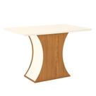 Mesa de Jantar Selena 120 cm Tampo Reto com Vidro Nature Off White Henn