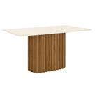 Mesa de Jantar Solana 160 cm Canto Reto sem Vidro Nature Off White - Henn Mesa de Jantar Solana 160 cm Canto Reto sem Vidro Nature Off White - Henn