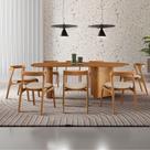 Mesa De Jantar Soláris 220cm Madeira Tampo Laminado Orgânico Linho Off/Imbuia Nat. Mesa De Jantar Soláris 220cm Madeira Tampo Laminado Orgânico Linho Off/Imbuia Nat.