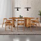 Mesa De Jantar Soláris 220cm Madeira Tampo Laminado Orgânico Star Caramelo/Imbuia Nat.