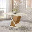 Mesa de Jantar Solus 160 cm com Tampo de Vidro - Nature/Off White
