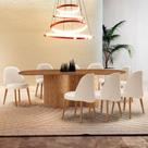 Mesa De Jantar Suiça 220cm Madeira Tampo Laminado Orgânico Linho Off / Imbuia Nat. Mesa De Jantar Suiça 220cm Madeira Tampo Laminado Orgânico Linho Off / Imbuia Nat.