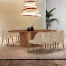 Mesa De Jantar Suiça 220cm Madeira Tampo Laminado Orgânico Milano / Imbuia Nat.