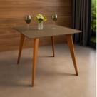 Mesa de Jantar Tampo com Vidro Quadrada 90x90cm Fendi Slim