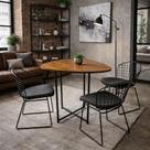 Mesa De Jantar Tampo de Madeira Maçiça E Ferro Metalon com Design Industrial Versátil Sala, Hall ou Gourmet