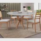 Mesa de Jantar Tampo e Vidro Laqueado 90cm Base Estrela Off White **SOMENTE A MESA** Mesa de Jantar Tampo e Vidro Laqueado 90cm Base Estrela Off White **SOMENTE A MESA**