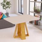 Mesa De Jantar Tampo Retangular Chanfrado Curvo Mad/vid 120 X 90cm Kiara Cedro Off White- Mabe Magazine
