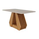 Mesa De Jantar Tampo Vidro/Mdf 130X80Cm Retangular 4 Lugares Agata Cimol