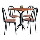 Mesa De Jantar Thais Tampo BP Com 04 Cadeiras 004 Cromo Preto Rattan Artefamol