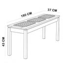 Mesa de Jantar Trammare C07 6 Lugares com Bancos e Cadeiras com Braço Marrom Lyam Decor