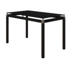 Mesa de Jantar Tubular 4 Lugares Malva Tampo Vidro Temperado 107cm SF Preto - Combo Stock