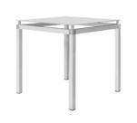 Mesa de Jantar Tubular 4 Lugares Malva Tampo Vidro Temperado 75cm Branco - Combo Stock