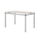 Mesa de Jantar Tubular 6 Lugares Malva Tampo Vidro Temperado 140cm Branco - Movelpolo Mesa de Jantar Tubular 6 Lugares Malva Tampo Vidro Temperado 140cm Branco - Movelpolo