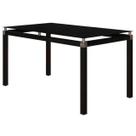 Mesa de Jantar Tubular 6 Lugares Malva Tampo Vidro Temperado 140cm SF Preto - Combo Stock