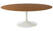 Mesa De Jantar Tulipa Saarinen Oval 137x90 cm Madeira Base Branca