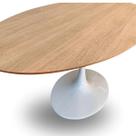 Mesa de Jantar Tulipa Saarinen Oval 198x122Cm Base Branca Tampo Jade